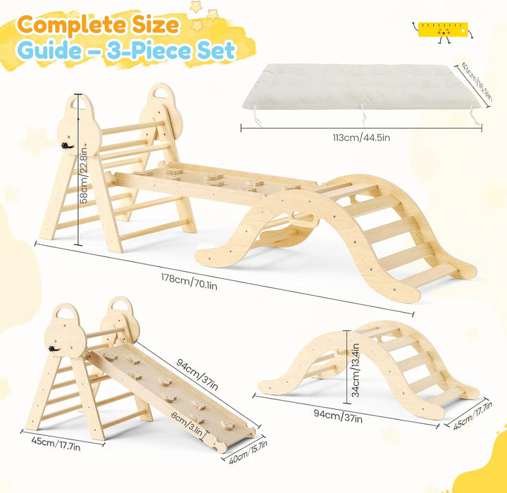 klettergerüst Indoor,7-in-1 Montessori Klettergerüst Set,Indoor Kletterdreieck,25 Jahre Neue Upgrade
