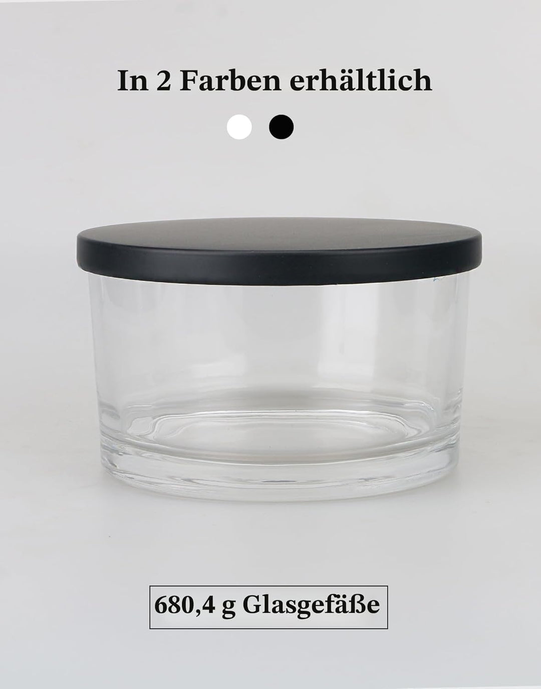 MILIVIXAY 6 x 680 ml Kerzengläser Mit Metalldeckel und Herstellungs-Kits - 3 Docht-Gläser, Leere Tra