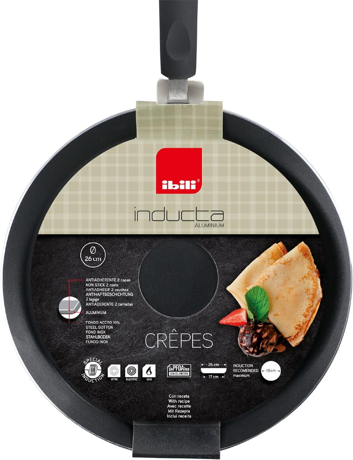 Ibili 411326 Inducta Crêpespfanne, Durchmesser 26 cm 180 x 202 x cm, 180 x 202 x cm