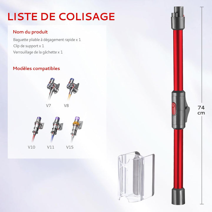Faltbares Teleskoprohr Kompatibel mit Dyson V7 V8 V10 V11 V15 Kabellos Staubsauger Verbessertes Schn