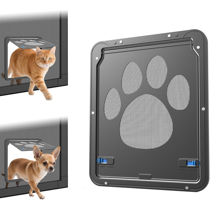 Enjoying Haustier Fliegengitter Tür Hundeklappe für kleine Hunde Katzen Klappe Bildschirmtür mit Ver