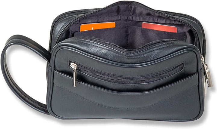 Rimbaldi HANDGELENKTASCHE HANDSCHLAUFE VIELE FÄCHER (Masse L*H*T: ca. 25 * 15 * 7 cm) Rind-Nappalede