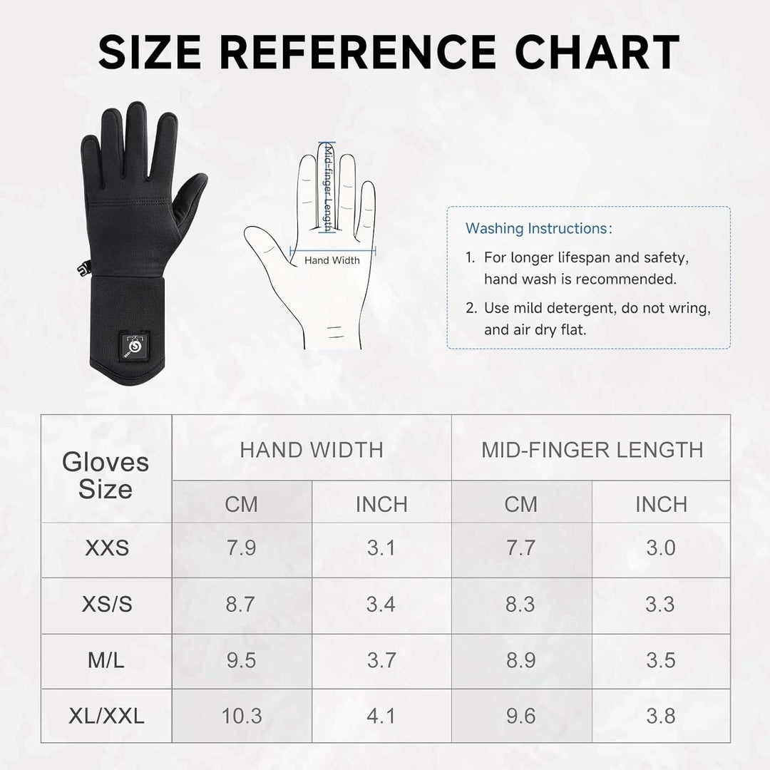 day wolf Beheizbare dünne Handschuhe für Damen & Herren, 7,4 V 2200 mAh Akku, 3 Heizstufen, Touchscr