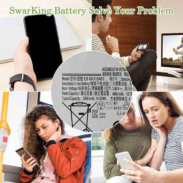 SwarKing Ersatz Akku Kompatibel mit Samsung Galaxy A31 SM-A315F, SM-A315F/DS, SM-A315G/DS, SM-A315G