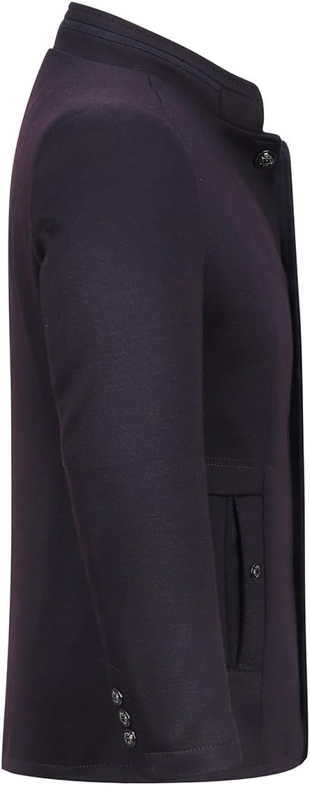 Allthemen Wintermantel Herren Kurzmantel Slim Fit Mantel mit Stehkragen Wolle Warm Wollmantel Busine