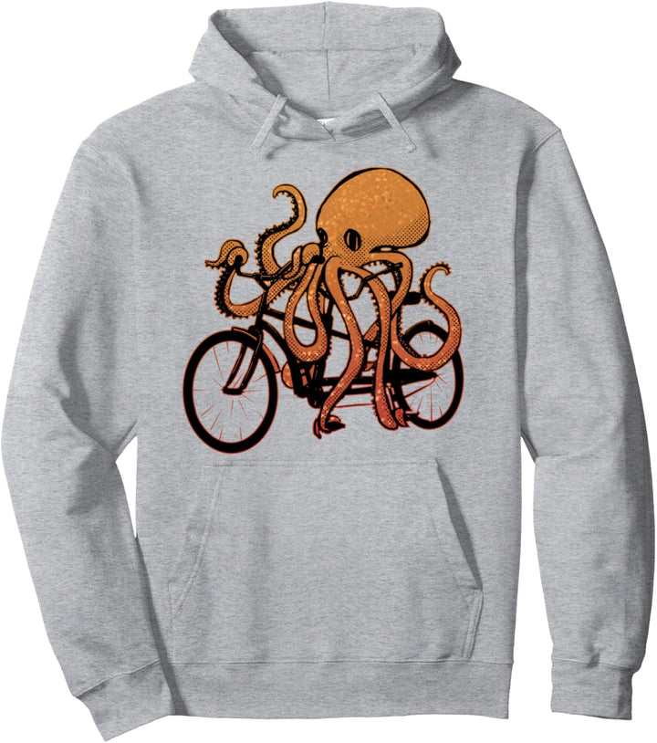 Octopus auf Fahrrad Radfahren Octopus Pullover Hoodie