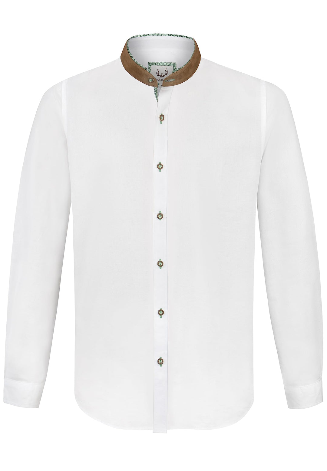 Stockerpoint Herren Heinrich Trachtenhemd 46 Weiss Grün, 46 Weiss Grün