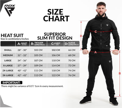 RDX Schwitzanzug Zum Abnehmen, Saunaanzug Reach Konform, Kapuzen Anzug Sauna Suit Sweatanzug Sportan