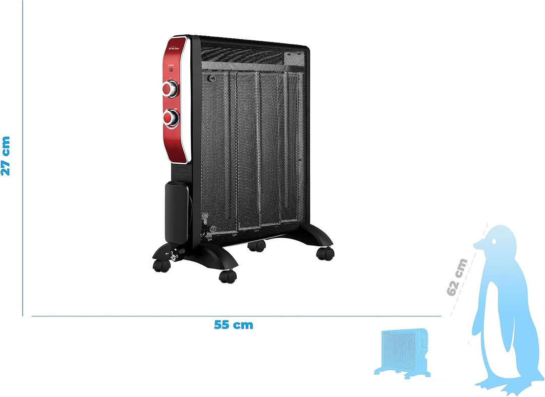PURLINE MR2000B Heizung Mica Wärmewelle heizgerät 2000W, Elektrische Heizung mit einstellbarem Therm