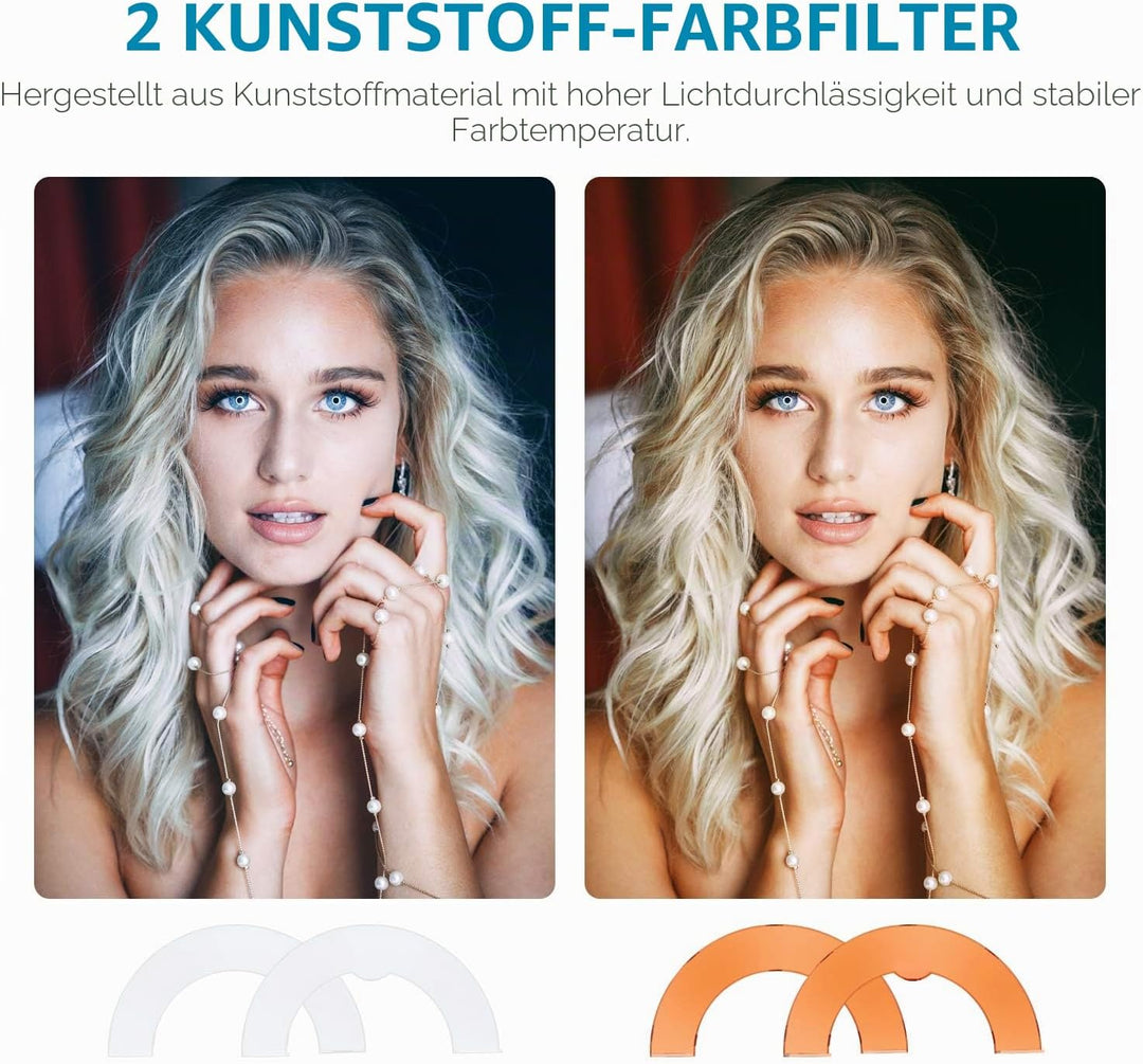 Neewer Kamera Foto Video Ringlicht Kit: 18 Zoll/48 Zentimeter Aussen 52W 5500K dimmbare LED Ringlich