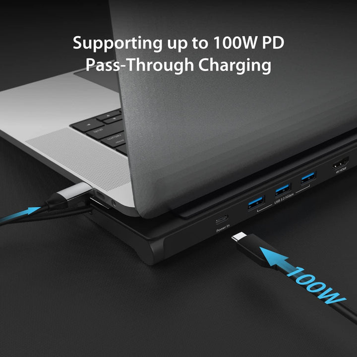 j5create USB-C Dockingstation (10-in-1)- 4K und 1080p HDMI Anzeigen, 5Gbps USB-A x3, SD Kartenleser,