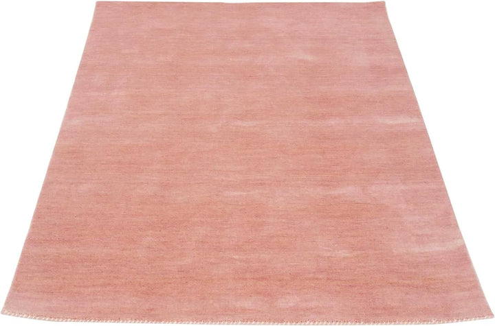 RUG PRINCE Wollteppich Gabbeh Uni 40x60 Handgewebt Rosa Einfarbig Handarbeit Zimmer Rosa 40x60 cm, R