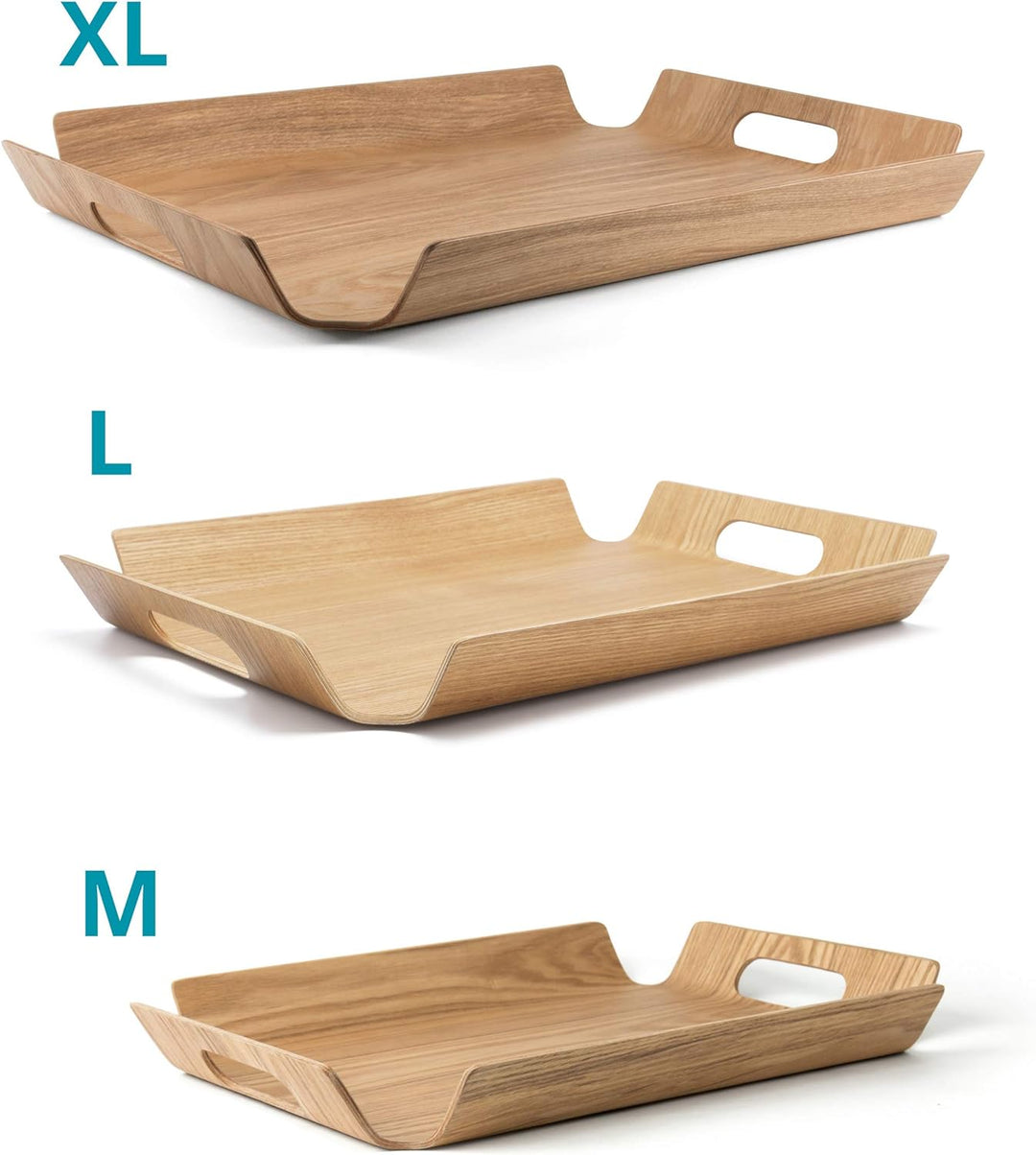 Bredemeijer braunes gebogenes rechteckiges Holz Tablett 44.5 cm, L