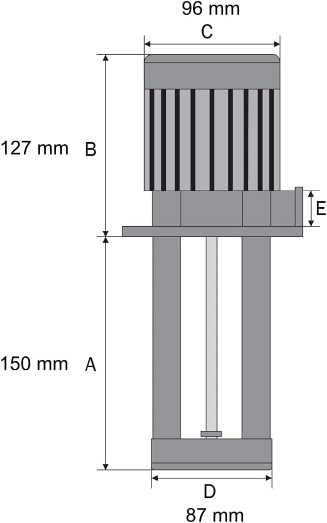 SMI Hochleistungs - Kühlmittelpumpe 150 mm Eintauchtiefe für Bandsägen, Drehmaschinen, Kreissägen, F