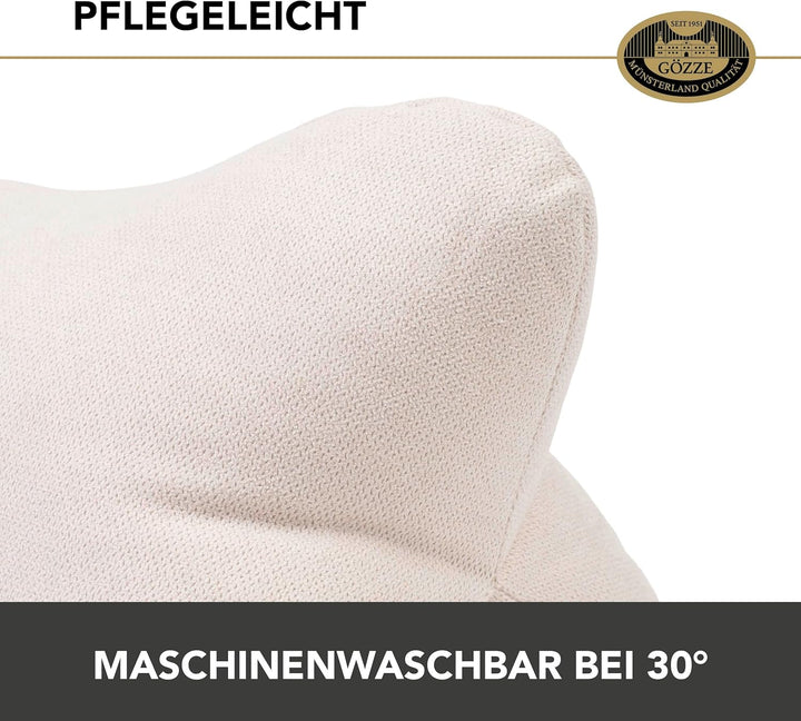 Gözze - Kuschelweiches Lesekissen Darco, Ideal als Sofakissen oder Leseknochen, 40 x 25 cm - Creme,