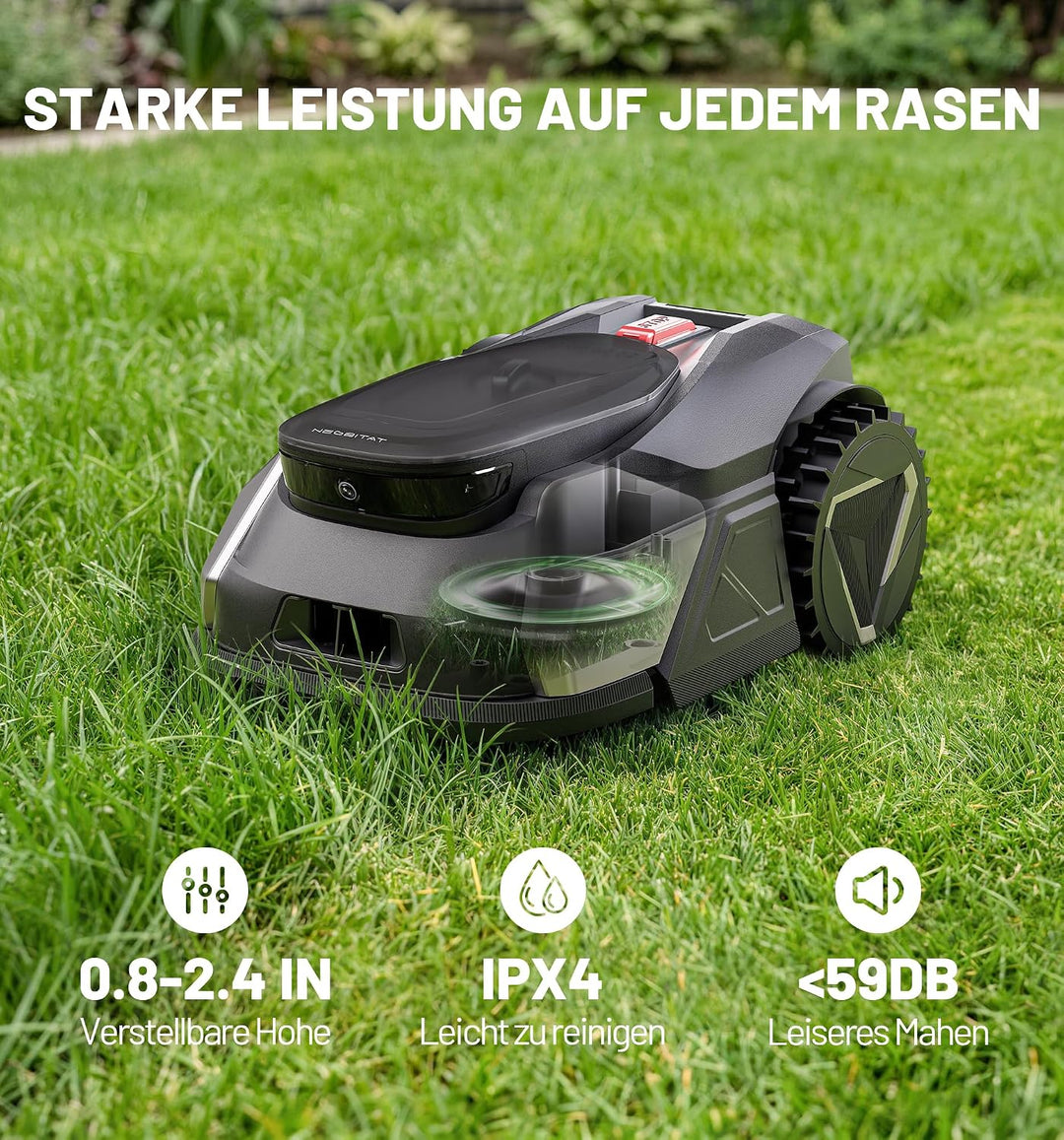N500 KI-Vision Mähroboter Ohne Begrenzungskabel für 500 m², ohne RTK &amp; KI-Hinderniserkennung, U-förm