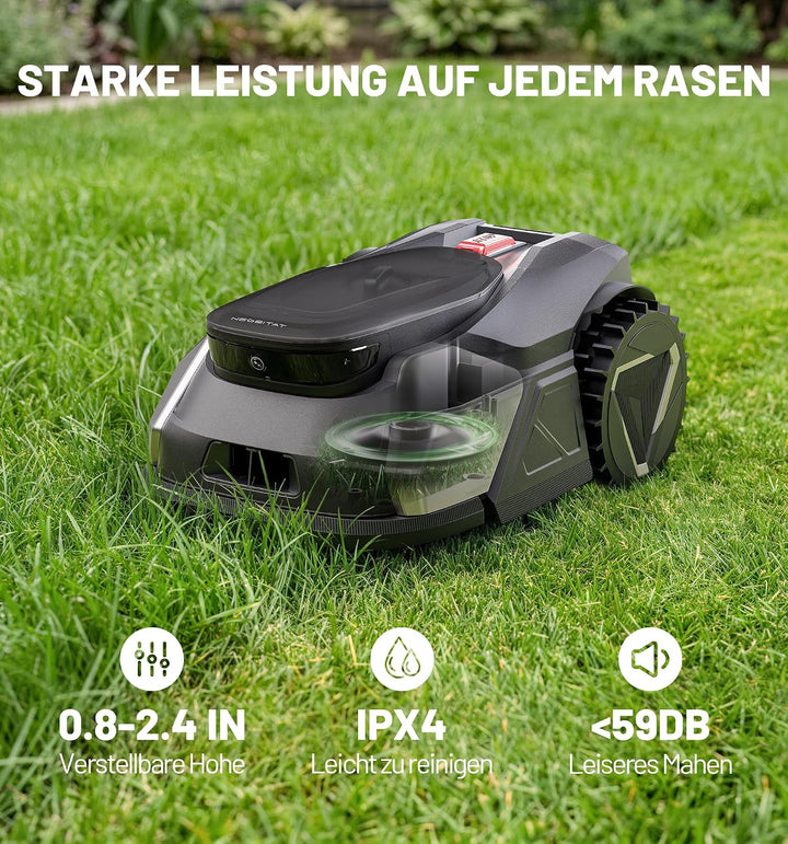 N500 KI-Vision Mähroboter Ohne Begrenzungskabel für 500 m², ohne RTK &amp; KI-Hinderniserkennung, U-förm