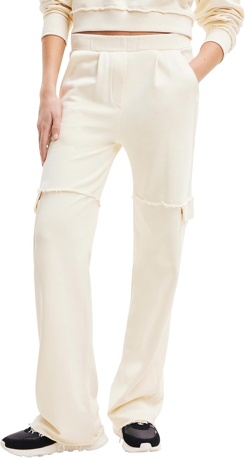 Desigual Damen nevadi Casual Pants L Weiss, L Weiß