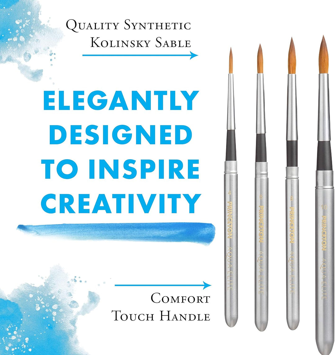 Princeton Aqua Elite NextGen Artist Travel Brush Set, Series 4850 Synthetic Kolinsky Sable for Water