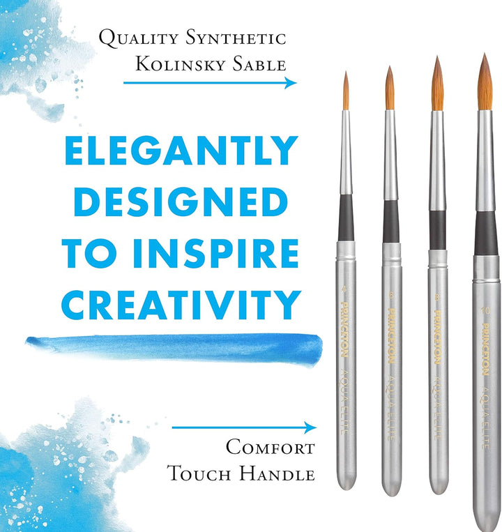Princeton Aqua Elite NextGen Artist Travel Brush Set, Series 4850 Synthetic Kolinsky Sable for Water