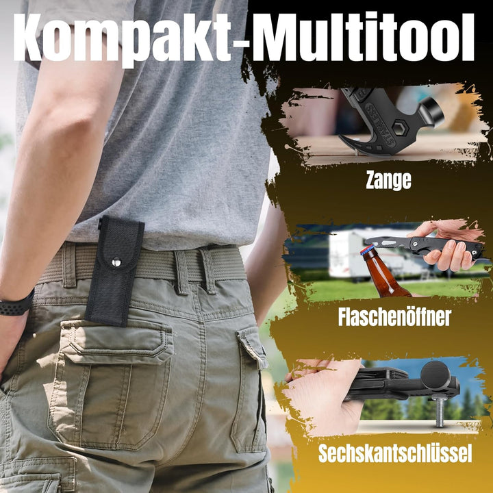 Multitool Werkzeug Geschenk für Männer, 16-in-1 Faltbares Multifunktionswerkzeug Survival Kit mit Ha
