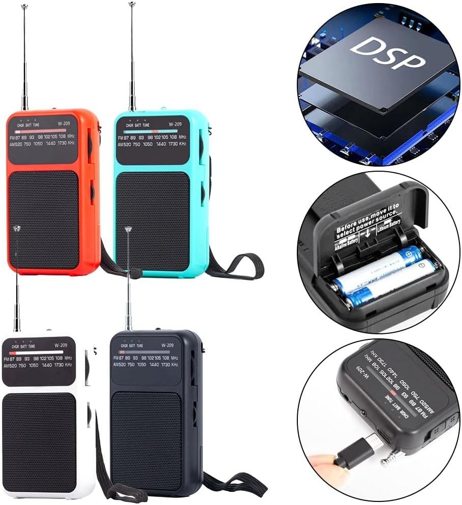Tragbares Radio, klein, tragbares Digitalradio, kleines Taschenradio, kleine Radios, tragbares Radio