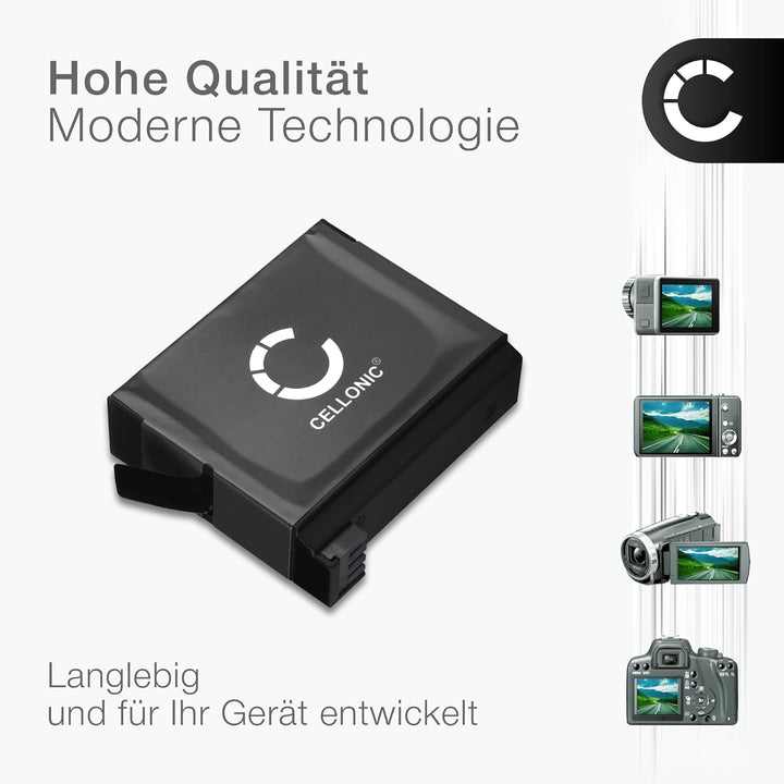 CELLONIC, Akku für Kamera kompatibel mit GoPro Hero 4, 4 Black, 4 Silver, 4 Plus (3.8V, 1160mAh) 1x