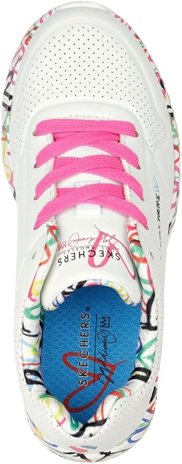 Skechers Mädchen Uno Lite Lovely Luv Sneaker 27 EU White Synthetic H Pink Trim, 27 EU White Syntheti