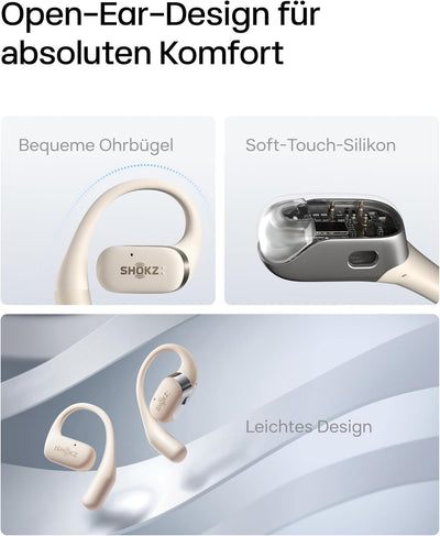 SHOKZ OpenFit True Wireless Earbuds (TWS), Open Ear Bluetooth Kabellose Kopfhörer, Audio-Exzellenz m