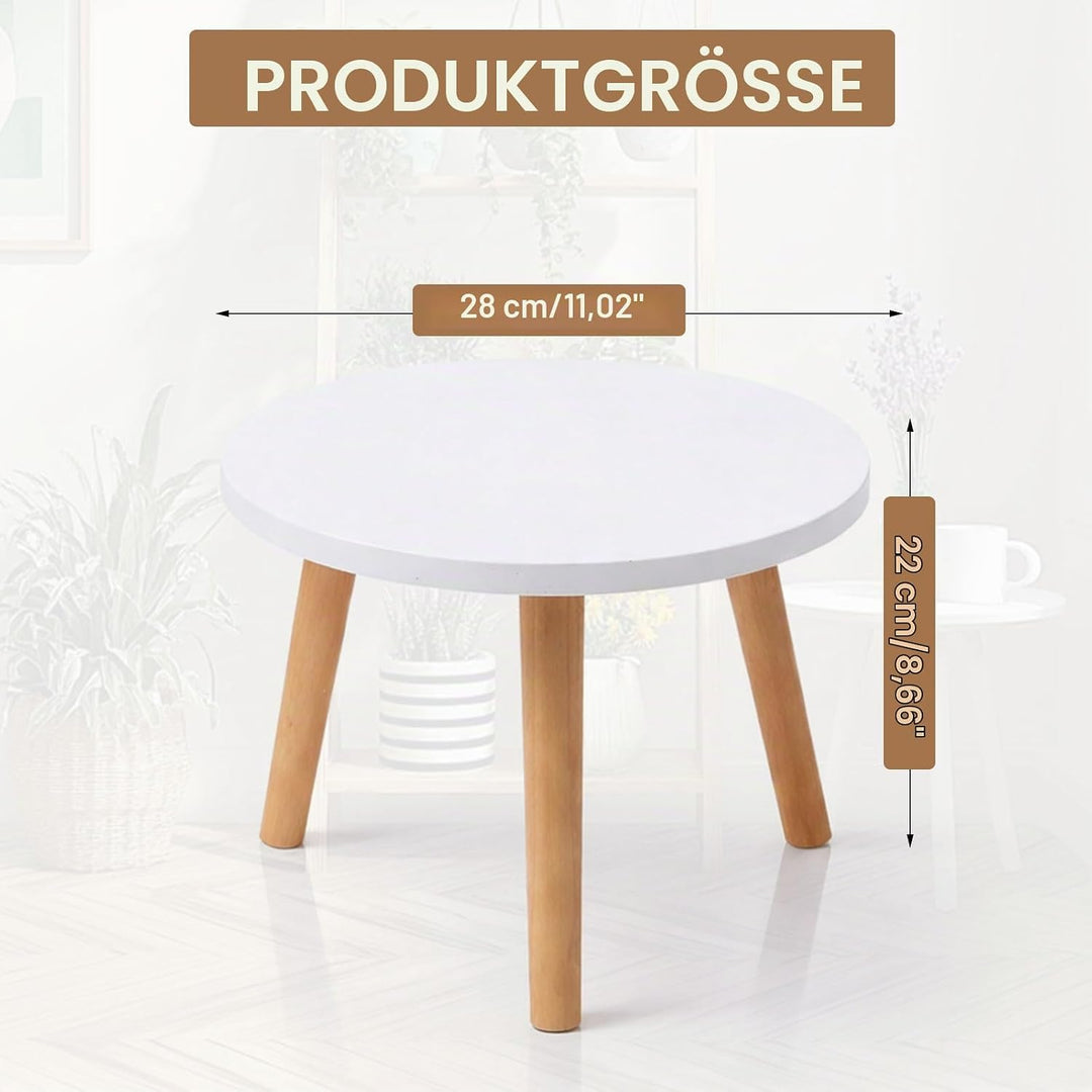 Pflanzenhocker aus Holz, Blumenhocker für Innen &amp; Balkon, Pflanzenständer Stabil Rund, Blumenständer