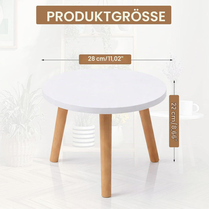 Pflanzenhocker aus Holz, Blumenhocker für Innen &amp; Balkon, Pflanzenständer Stabil Rund, Blumenständer