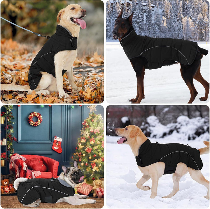 HEYWEAN Mantel Hund Wasserdicht Hundemantel Warm Winter Hundejacke Fleece Hunde Pullover Wintermante