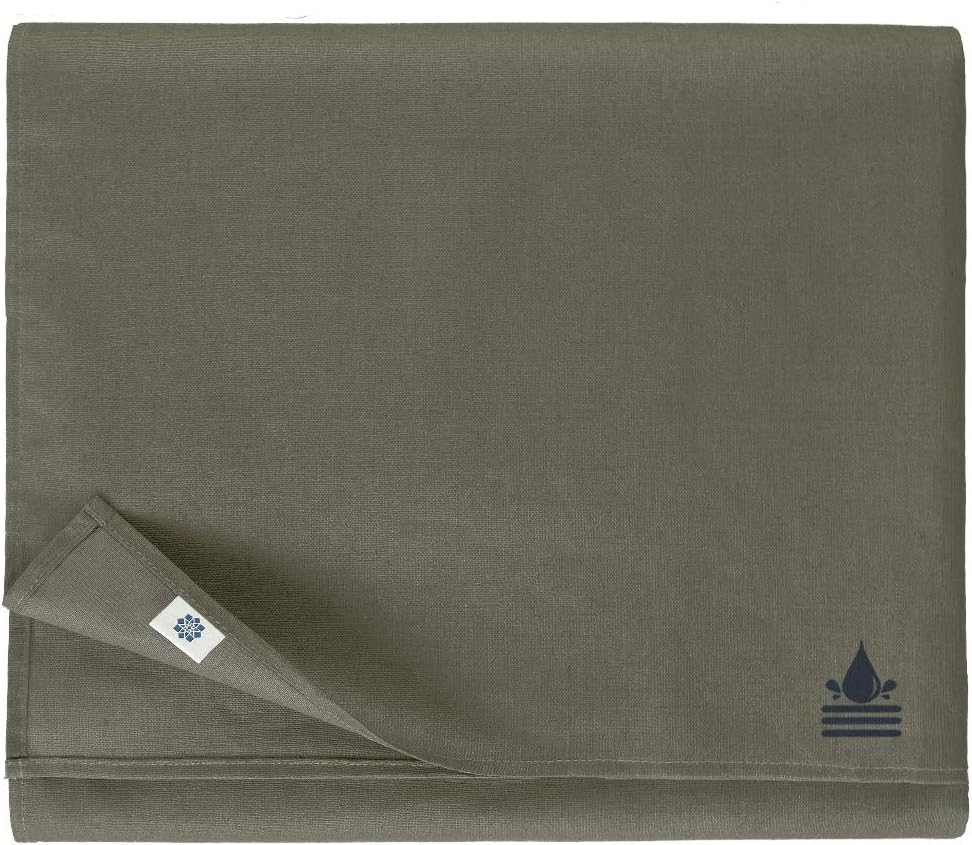 Linen & Cotton Tischdecke Wasserdicht Wachstuch Gartentischdecke Adele -100% Leinen, Grau Anthrazit