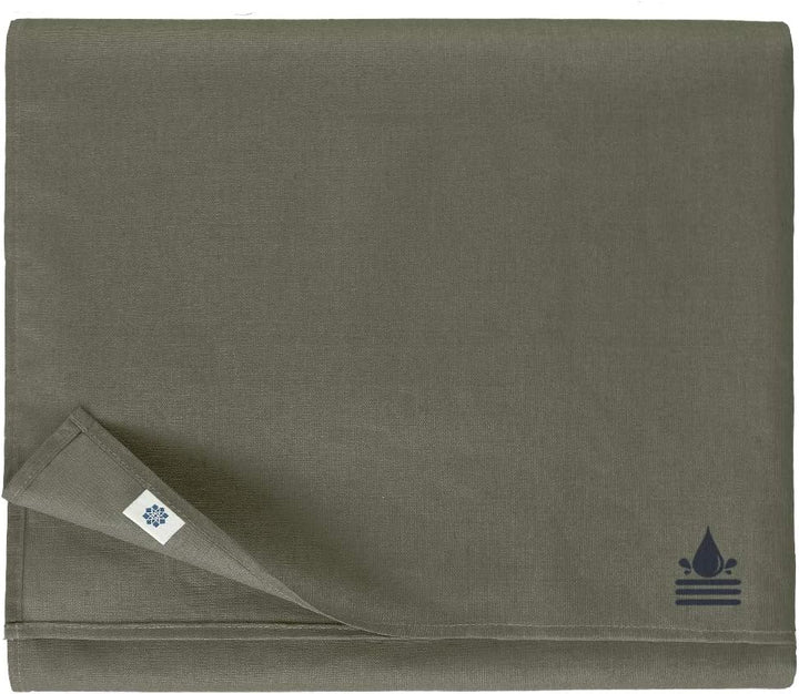 Linen & Cotton Tischdecke Wasserdicht Wachstuch Gartentischdecke Adele -100% Leinen, Grau Anthrazit