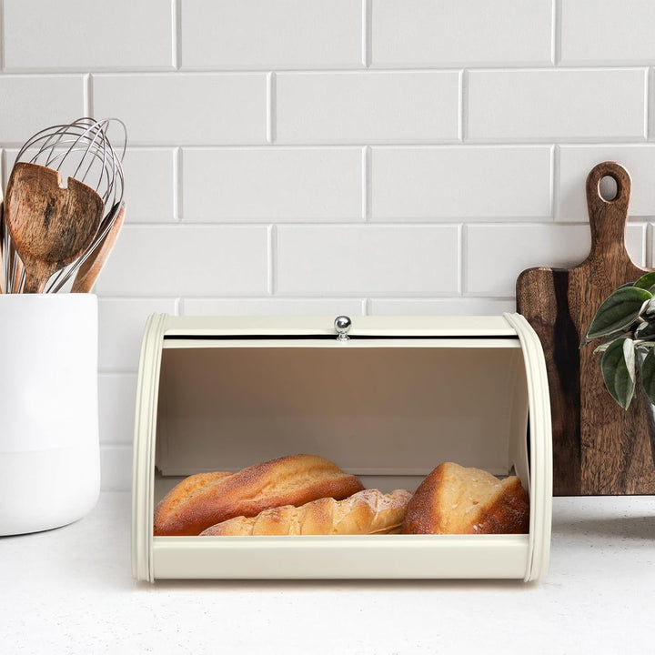 HollyHOME Brotkasten mit Edelstahlgehäuse, Metall-Brotkästen für die Küche, Brotaufbewahrungsbehälte