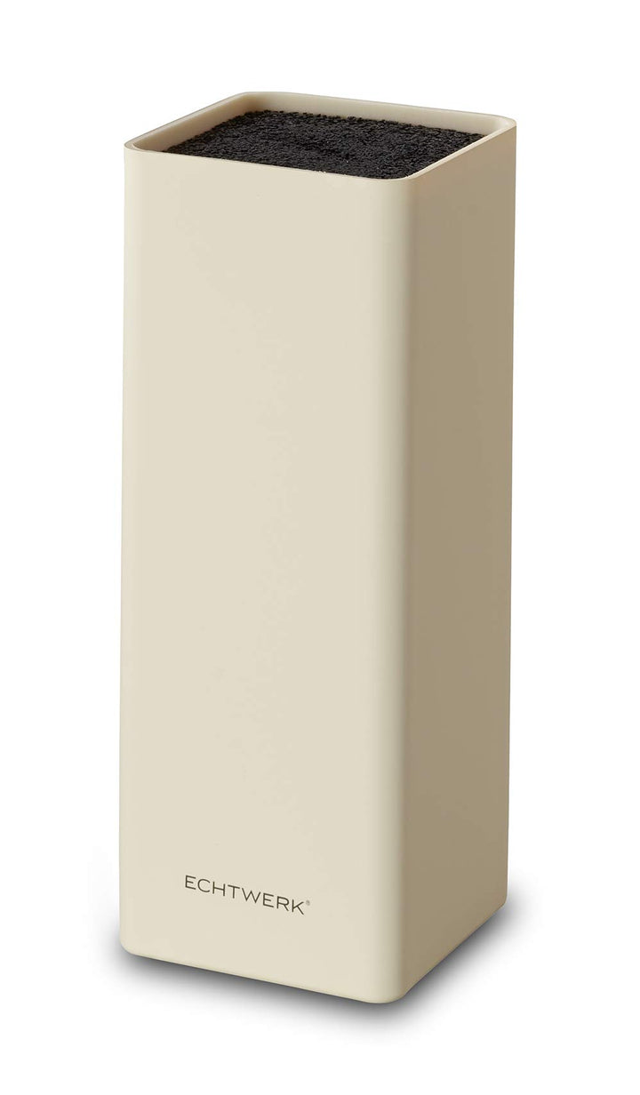 Echtwerk EW-MB-0105 Universal-Messerblock Square mit Borsteneinsatz, Creme, Kunststoff