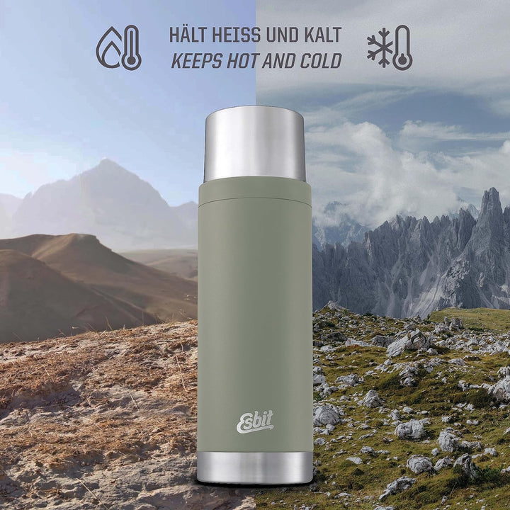 Esbit Thermoflasche Sculptor - Isolierte Flasche aus Edelstahl für warme und kalte Getränke – 1000 m