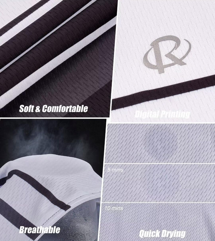 ROTTO Herren Radtrikot Fahrradtrikot Langarm Rennrad Trikot Farbverlauf Reihe 02 Weiss Schwarz XS, 0