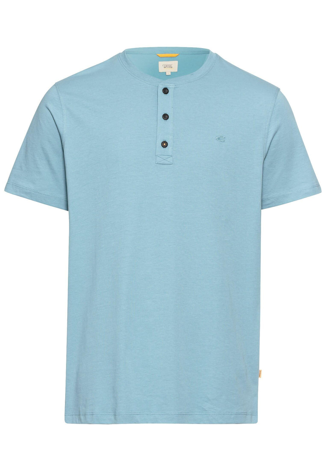 camel active Herren Kurzarm Henley T-Shirt mit Knopfleiste, S Modern Blau
