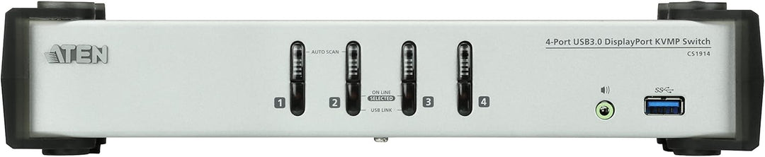 ATEN CS1914 4-Port USB 3.0 DisplayPort KVM Switch Silber