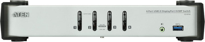 ATEN CS1914 4-Port USB 3.0 DisplayPort KVM Switch Silber