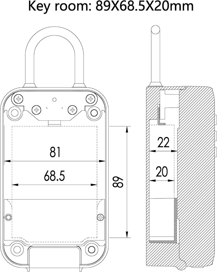 Schlüsseltresor TTLock - Fingerabdruck, Code, RFID, Gateway inkl. Model 3 pro E-L, Model 3 pro E-L