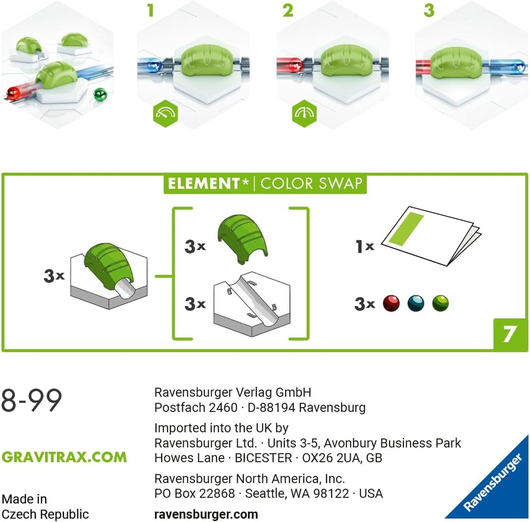 Ravensburger GraviTrax Element Color Swap 22437 - Erweiterung für Deine Kugelbahn - Murmelbahn und K