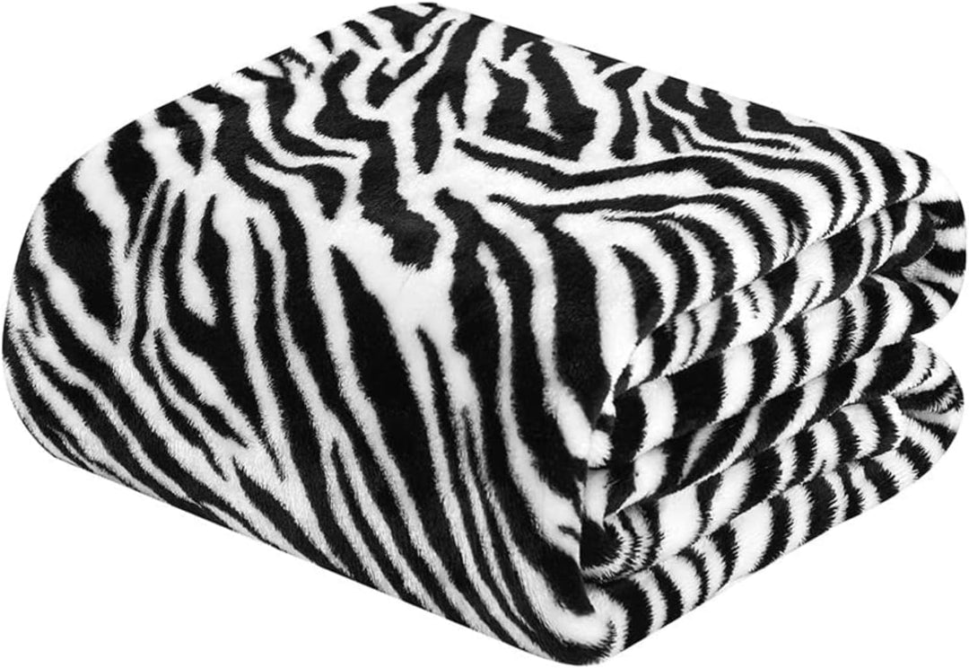 DREAMLANDING Decke für Sofa-230 x 230 cm Zebramuster-Kuscheldecke Flauschig weich, bunt, übergross,
