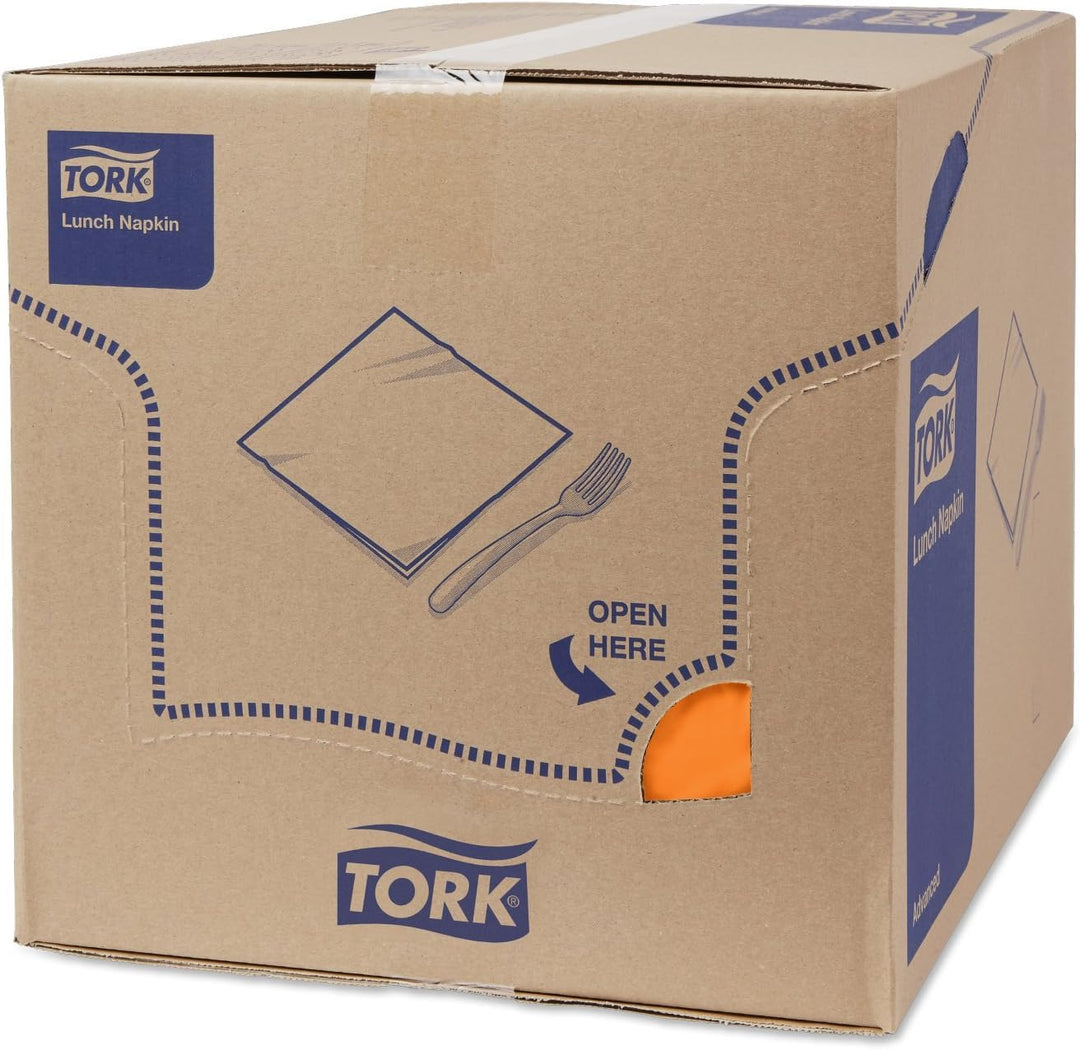 Tork 477843 Lunchservietten Orange / 2-lagige Servietten für kleine Gerichte oder Snacks / Advanced