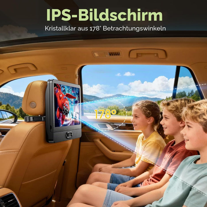 Arafuna 12 Zoll DVD Player Auto, Mirror Link, 1080p Auto Fernseher, DVD Player Auto Kinder Supporte