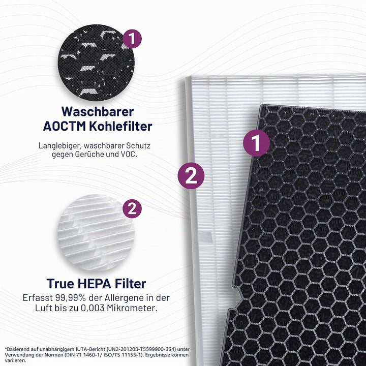 Ersatzfilter für WINIX H Luftreiniger. HEPA-Filter H13 (99,999%) und Aktivkohlefilter- Kompatibel mi