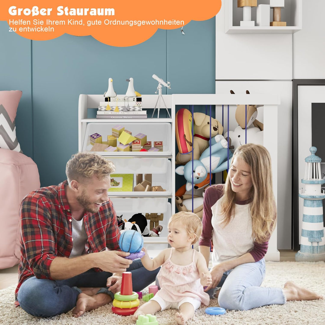 NACHES Kinder Bücherregal Spielzeugregal Kuscheltier Aufbewahrung Kinderregal Spielzeug-Organizer fü