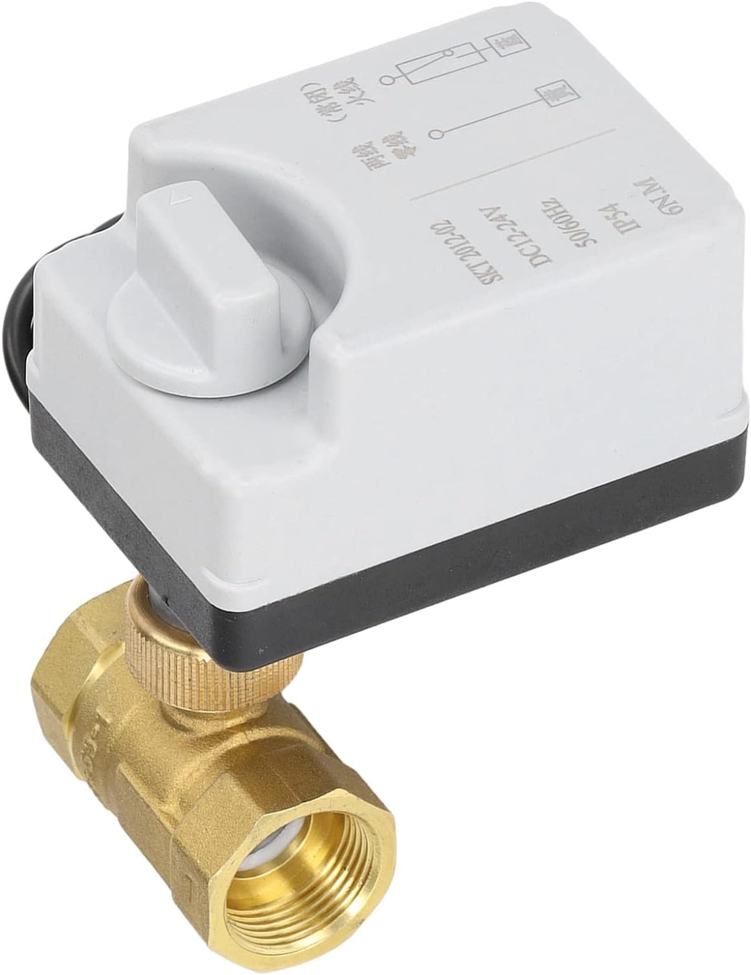 12-24 VDC Motorisierter Kugelhahn, 3/4" Normal Geschlossenes Elektrisches Ventil, Gerades Messingven