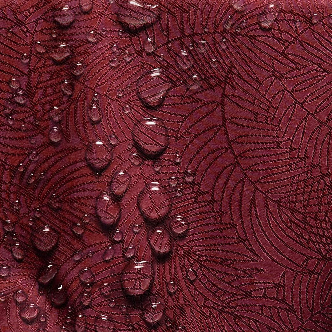 AmeliaHome Tischläufer Set 35x300 cm und 115x300 cm Lotuseffekt Wasserabweisend Blätter Bordeaux Gai